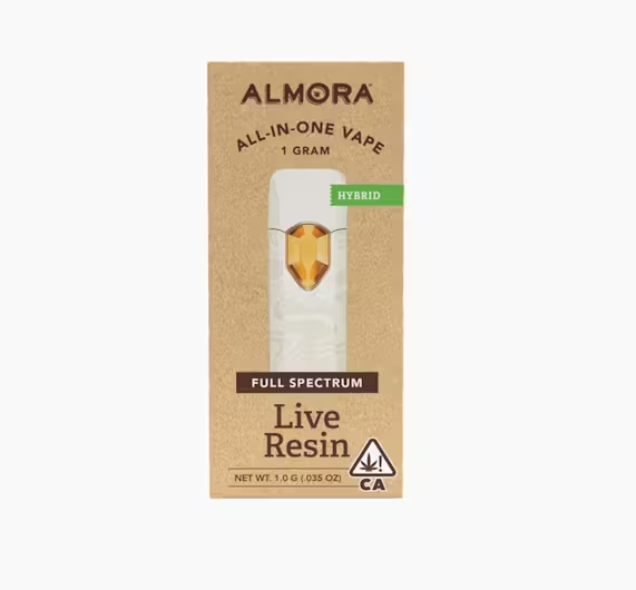 Photograph of product: Almora Farm Gelato Hybrid Live Resin Full Spectrum AIO 1g
