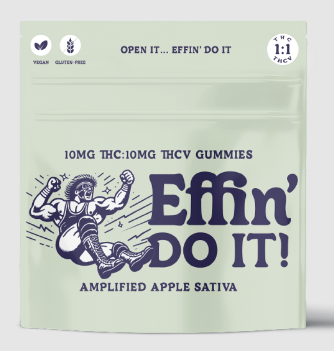 Photograph of product: Effin Do It! - Amplified Apple - 1:1 TH-oui:TH-ouiV Gummies - 100mg