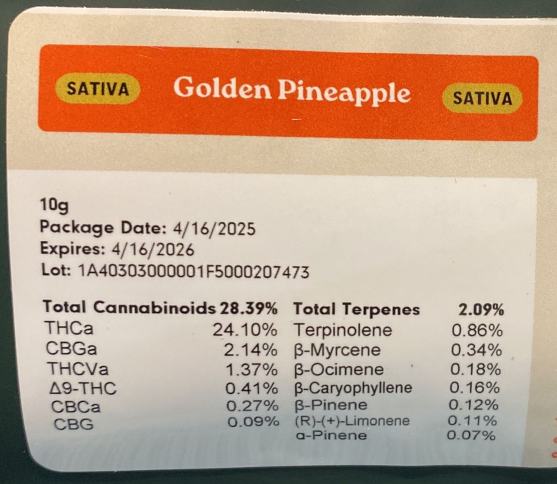 Photograph of Product: Sunmed Golden Pineapple Pre-Ground Pouch Flower 10g