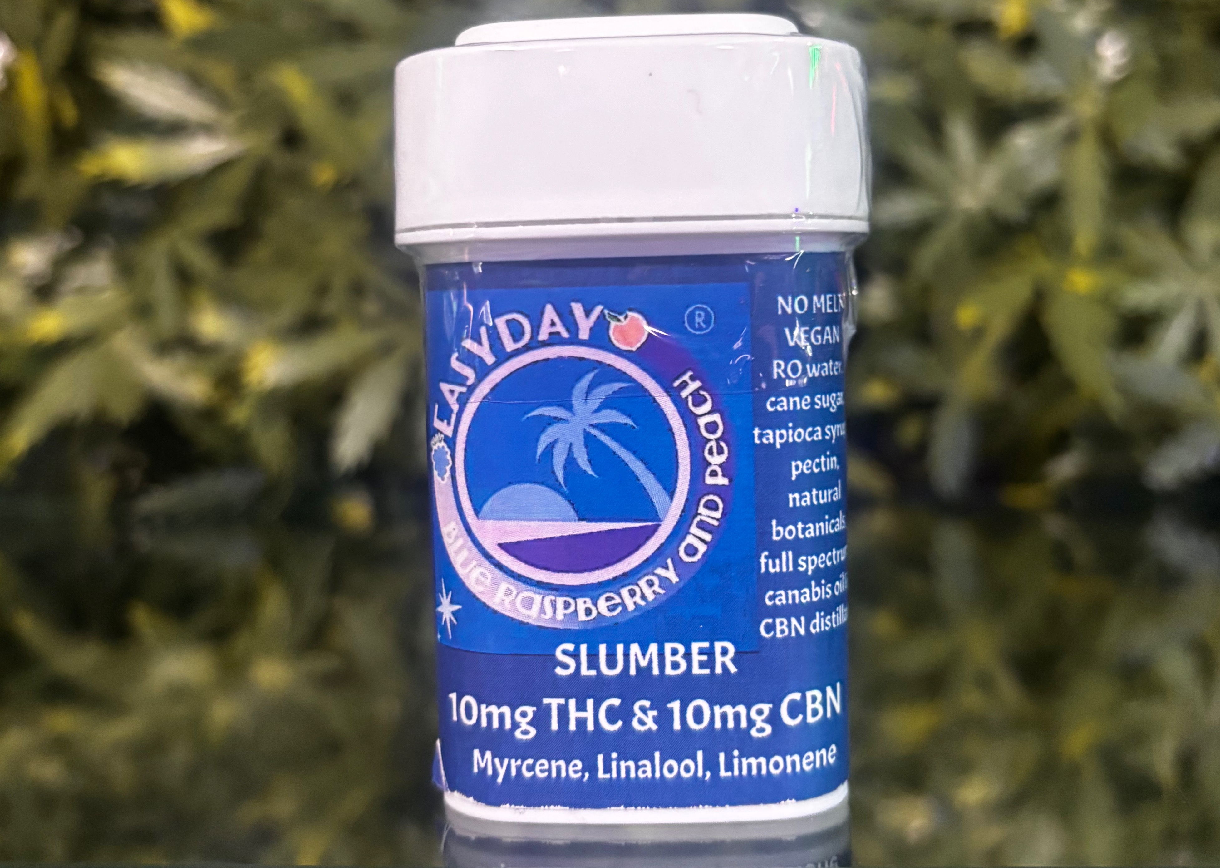 Photograph of product: Blue Raspberry & Peach - Slumber Container 10 mg - 10 Pack