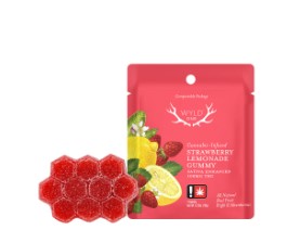 Photograph of product: 100mg Single Strawberry Lemonade - Gummy - Wyld