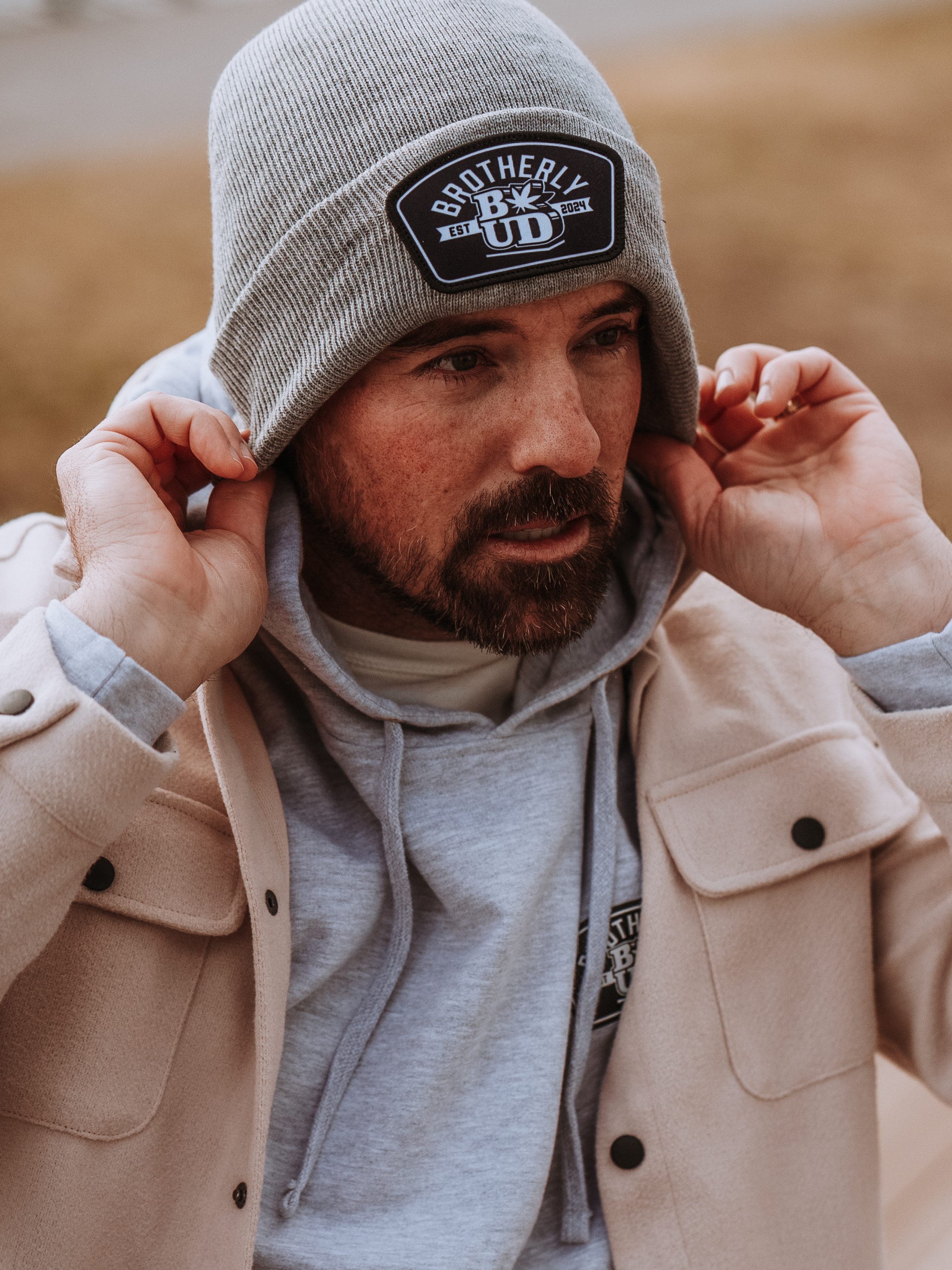 Photograph of product: Gray Brotherly Bud Beanie