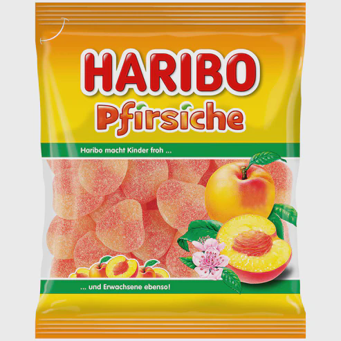 Photograph of product: Unmedicated Snacks/Drinks - Haribo Pfirsiche 175g (Germany)