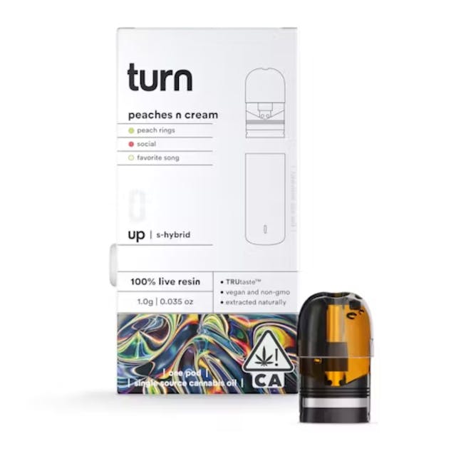 Photograph of product: Peaches & Cream 'Turn Up' Live Resin Pod 1g - 