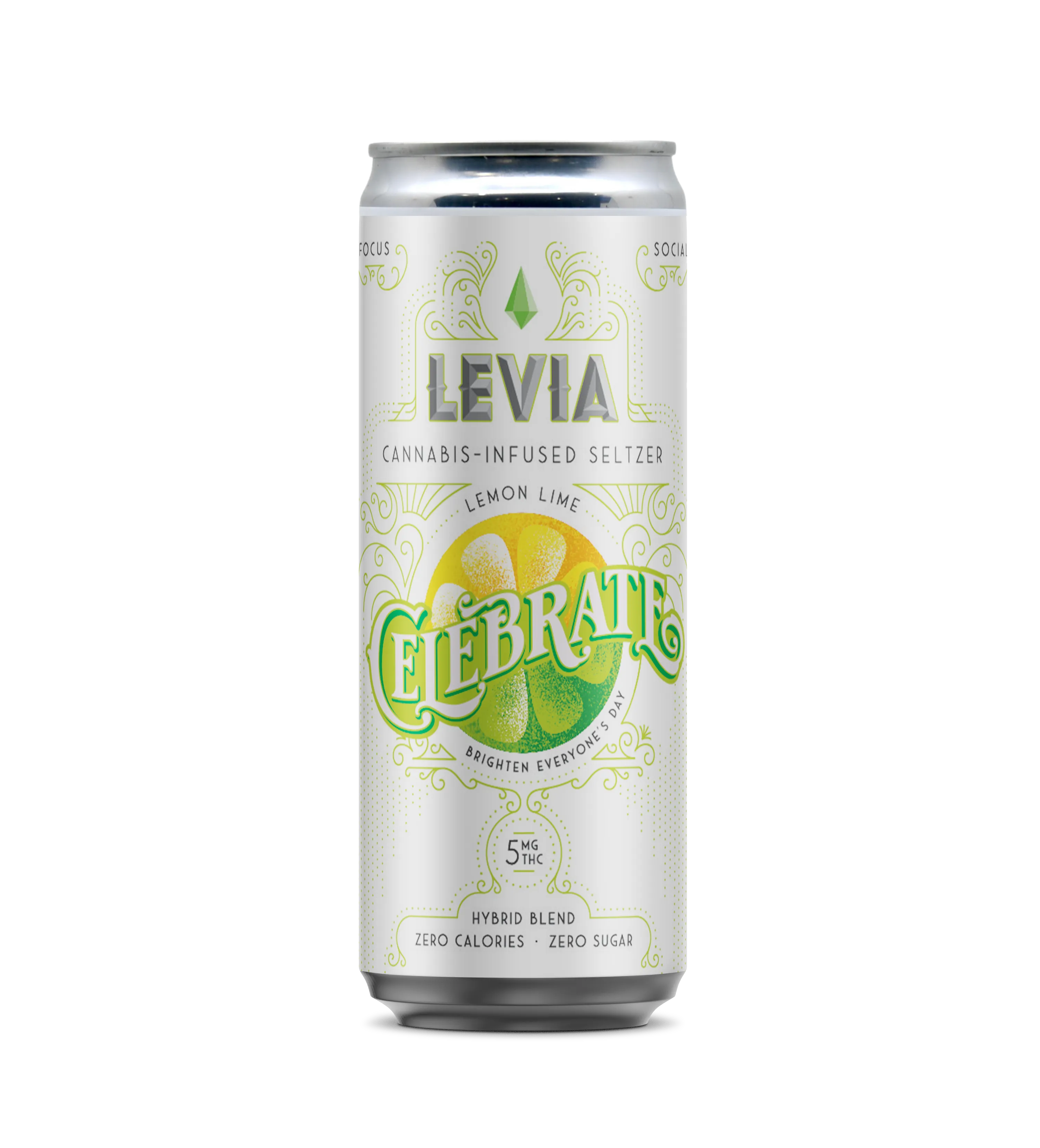 Photograph of product: Levia Celebrate Lemon Lime Seltzer | 100mg