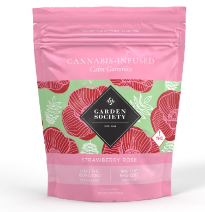Photograph of product: Strawberry Rose Gummies 1:1.2 TH-oui:CBD 110mg -12pk