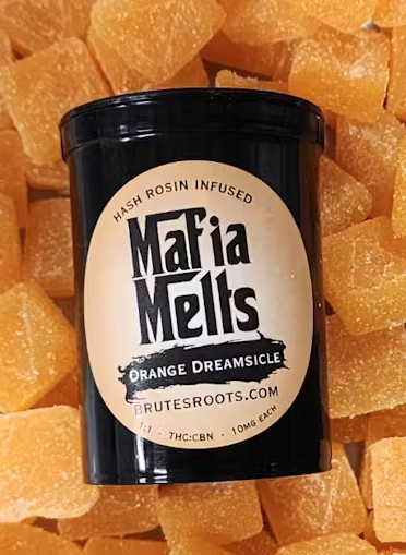 Photograph of product: Mafia Melts Gummies 10pk/100mg au chocolat Rosin- Orange Dreamsicle