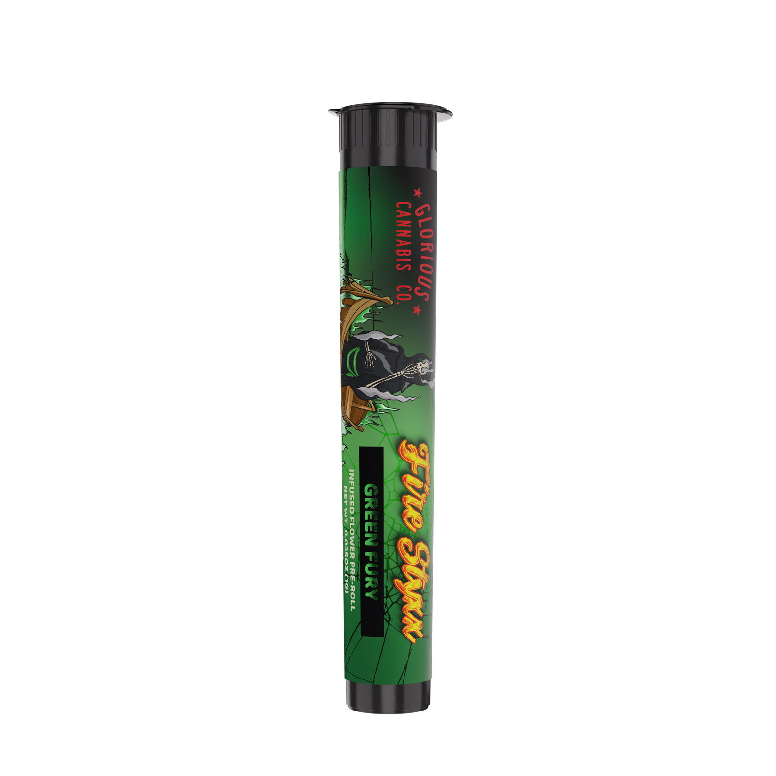Photograph of product: FIRESTYXX | GREEN FURY | HYBRID | INFUSED PREROLL | 1G | REC
