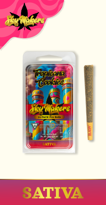 Photograph of product: SKY MAKERS | TROPICANA COOKIE | 14 PACK | PREROLLS