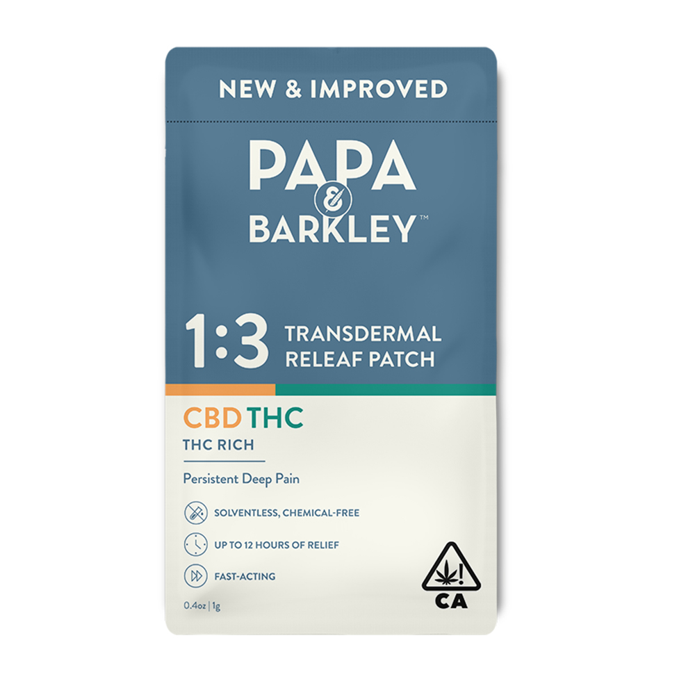 Photograph of product: Papa & Barkley Releaf Transdermal Patch 1CBD:3TH-oui