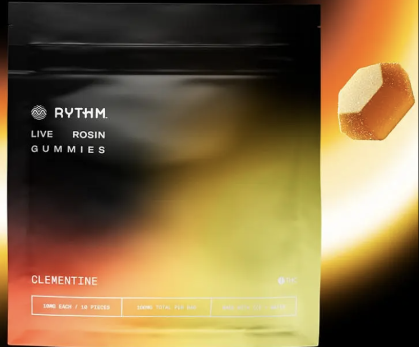 Photograph of product: Rythm Solventless Gummy-Watermelon 100mg/10pk