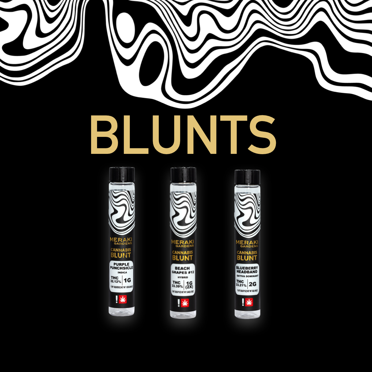 Photograph of product: Meraki > Blunt 2g > Hybrid > Runtz
