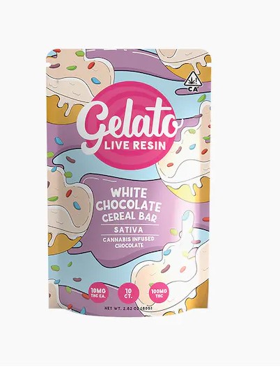 Photograph of product: Gelato Chocolate LR White Chocolate Cereal Bar 100MG