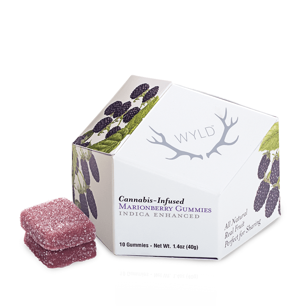 Photograph of product: WYLD | 100mg | Edibles | Gummies | 10 Pack | Marionberry