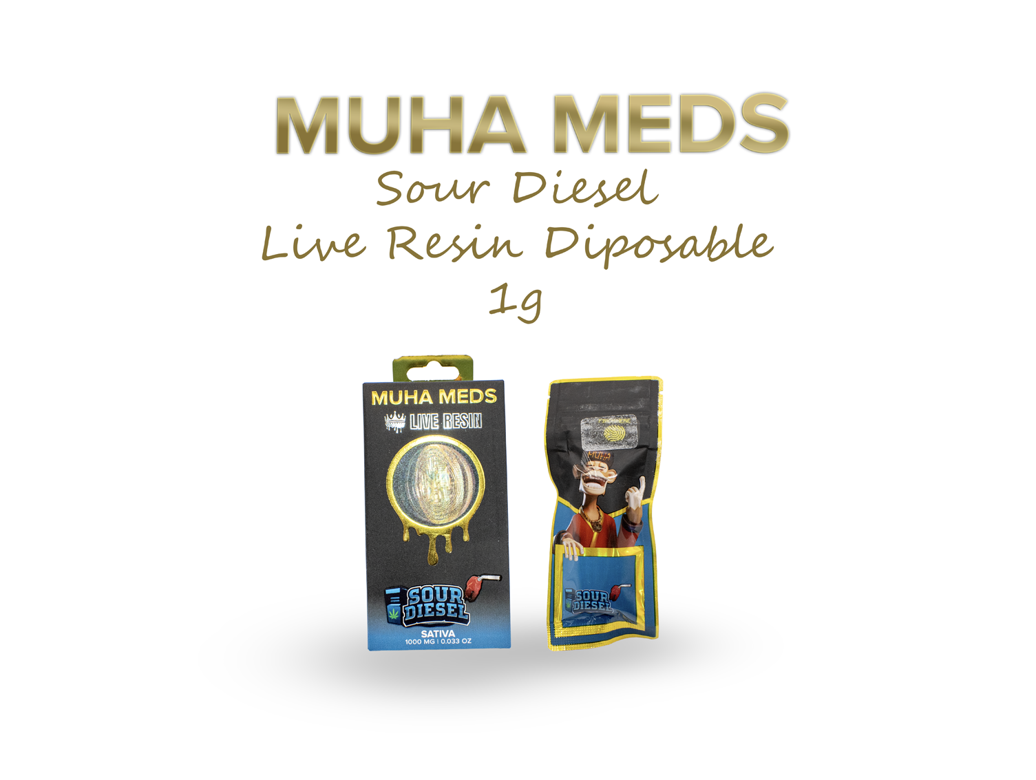 Photograph of product: Muha Meds | Sour Diesel | Live Resin Disposable 1g