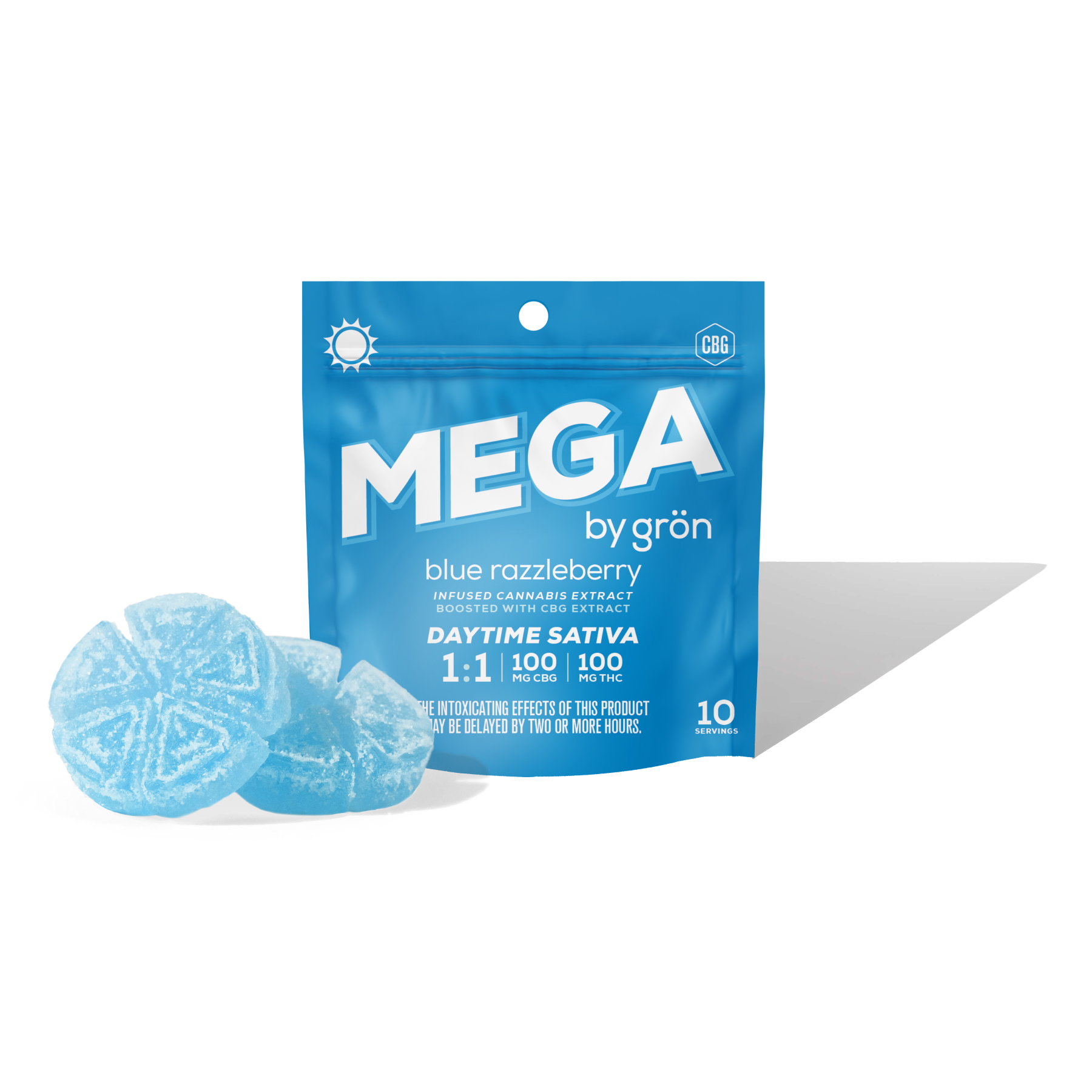 Photograph of product: 1:1 Blue Razzleberry Mega Discs - CBG/TH-oui