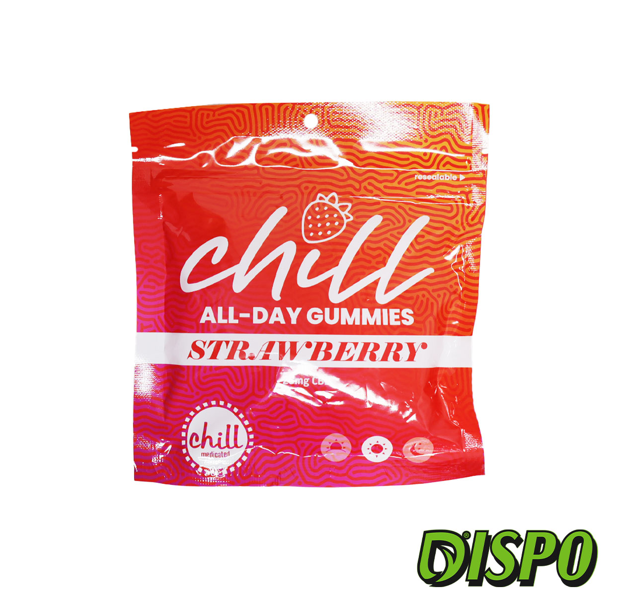 Photograph of product: Chill Medicated - Strawberry All-Day 500mg CBD Gummies