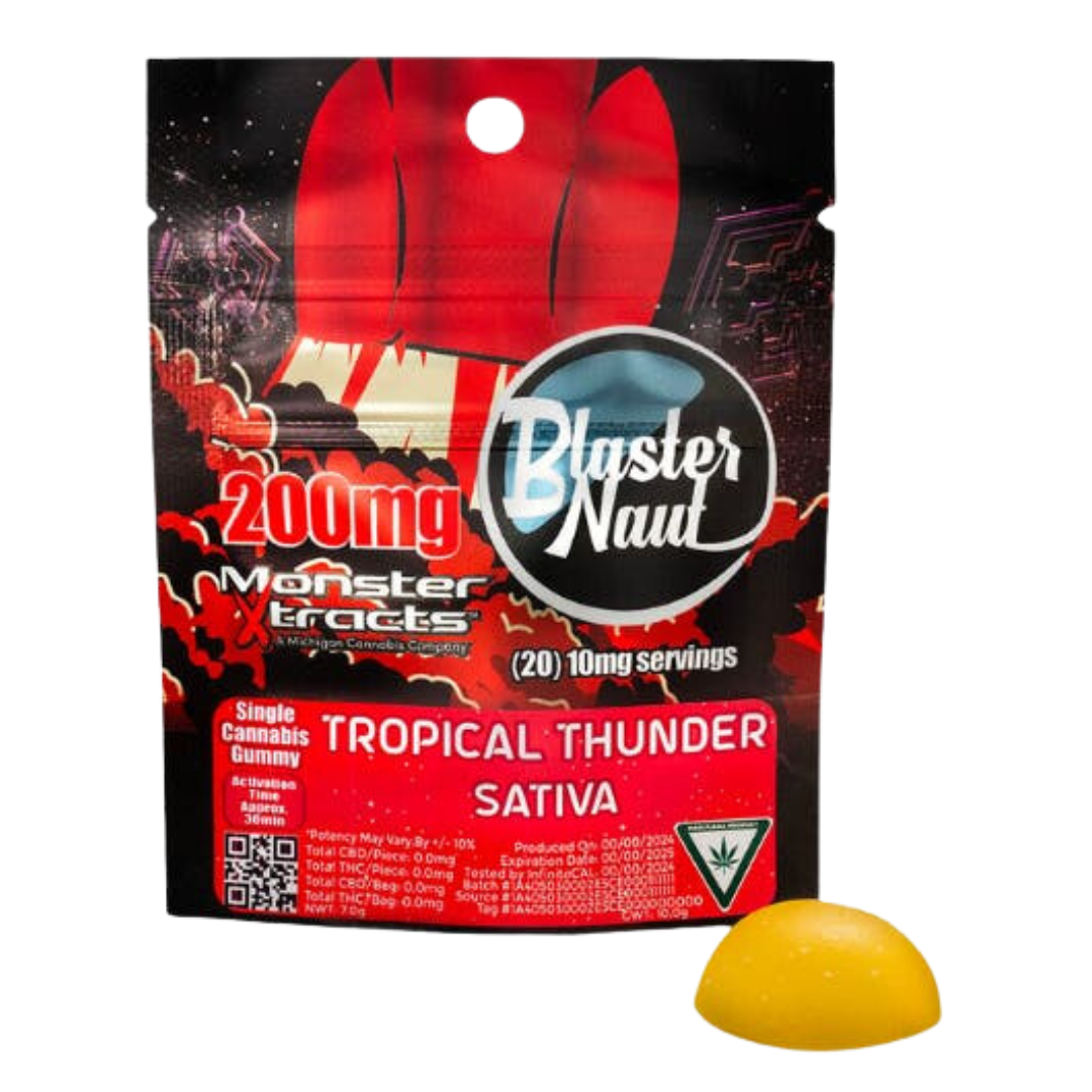 Photograph of product: Monster Xtracts - 200mg Gummies Blaster Naut - Tropical Thunder