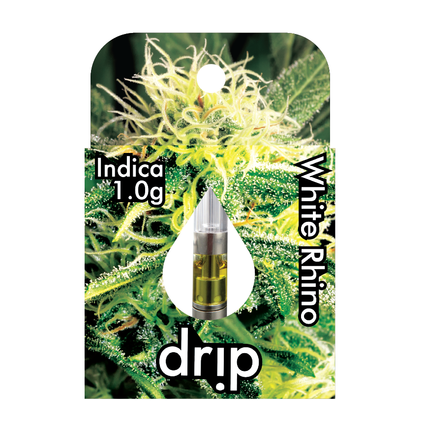 Photograph of product: Drip | 1g Hybrid Cart | White Rhino