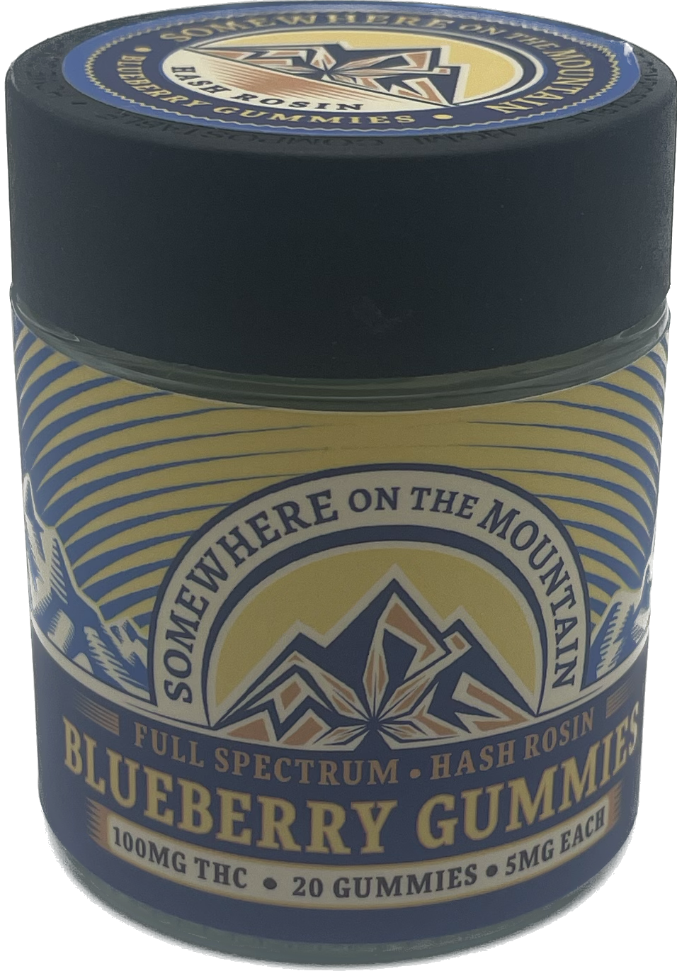 Photograph of product: Somewhere on the Mountain Blueberry au chocolat Rosin Gummies 100mg TH-oui