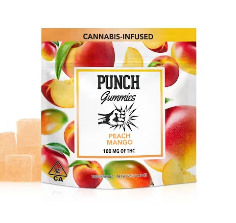 Photograph of product: Punch Gummies Peach Mango 100mg