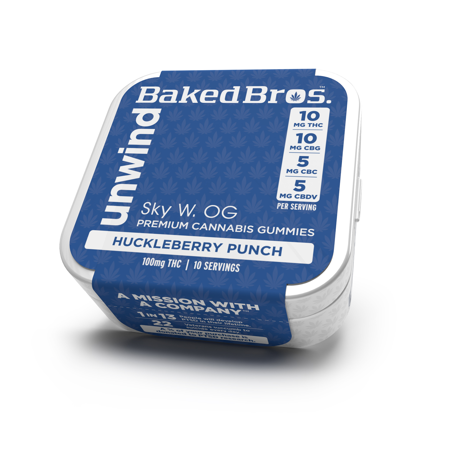 Photograph of Product: Baked Bros | 2:2:1:1 Huckleberry Punch Unwind Gummies 100mg