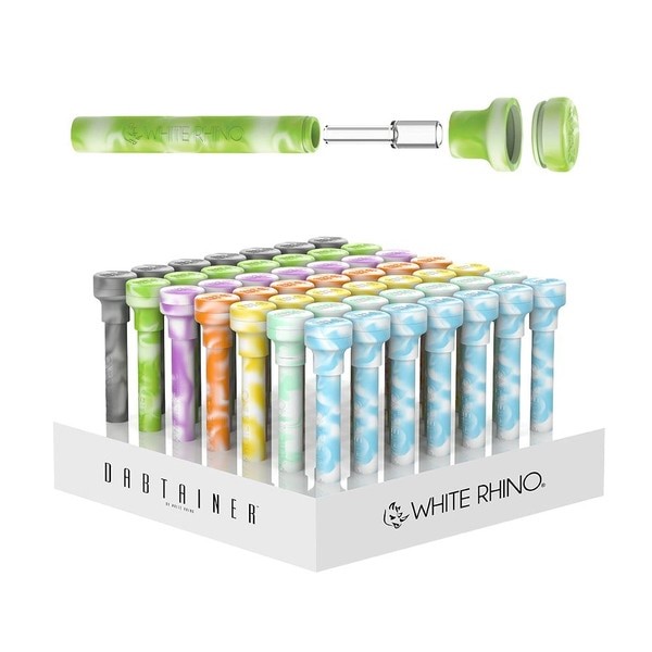 Photograph of product: White Rhino Silicone Dab Out Glow in the Dark Quartz Straw
