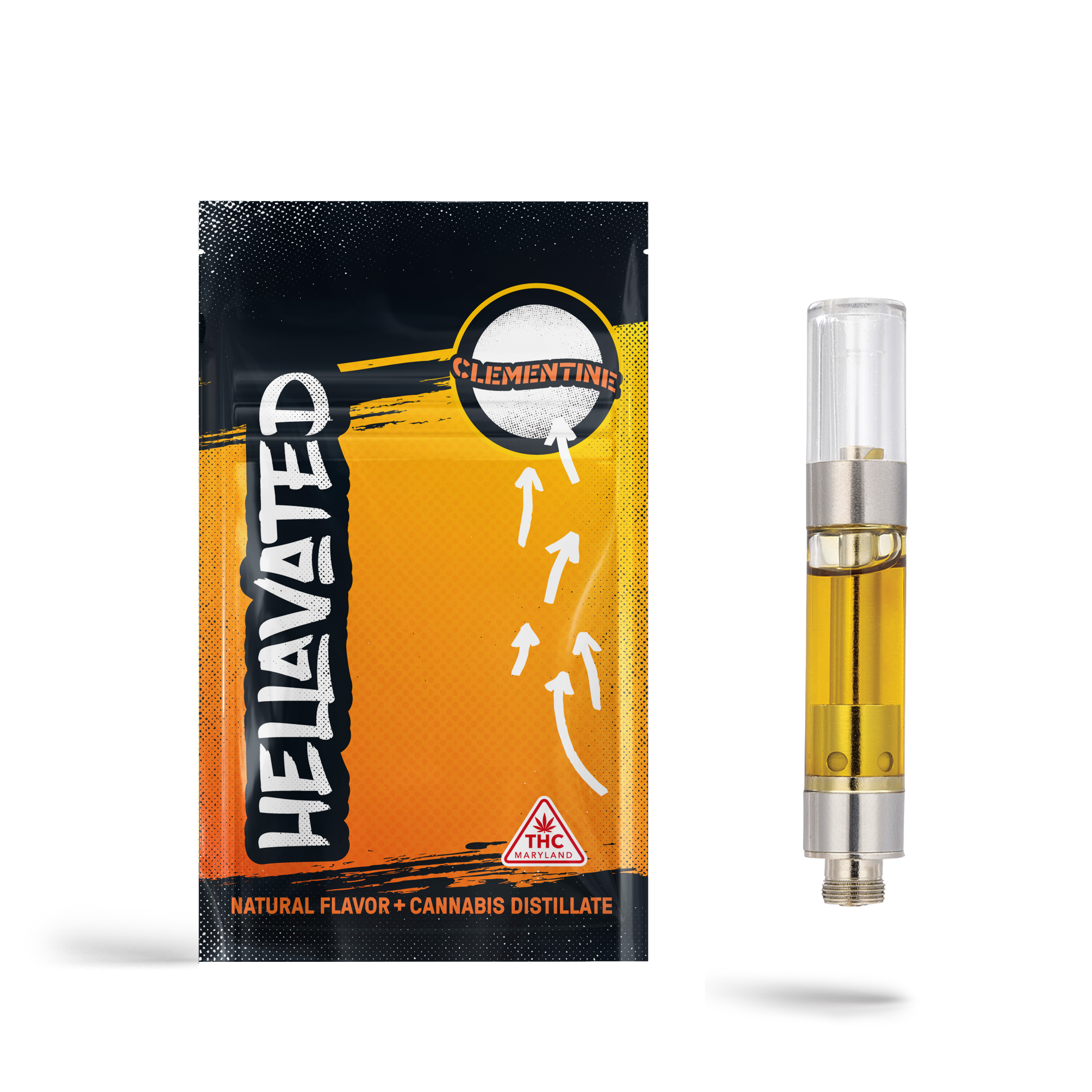 Photograph of product: Hellavated | Clementine Distillate Cartridge | 1g