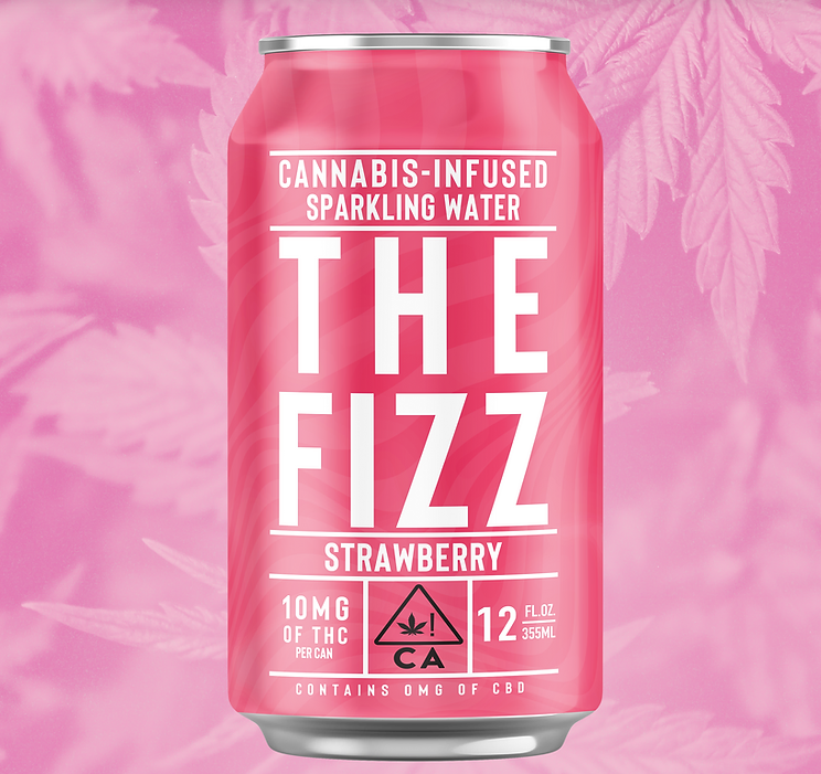 Photograph of product: Strawberry Sparkling Water [H] | 10mg Beverage | The Fizz