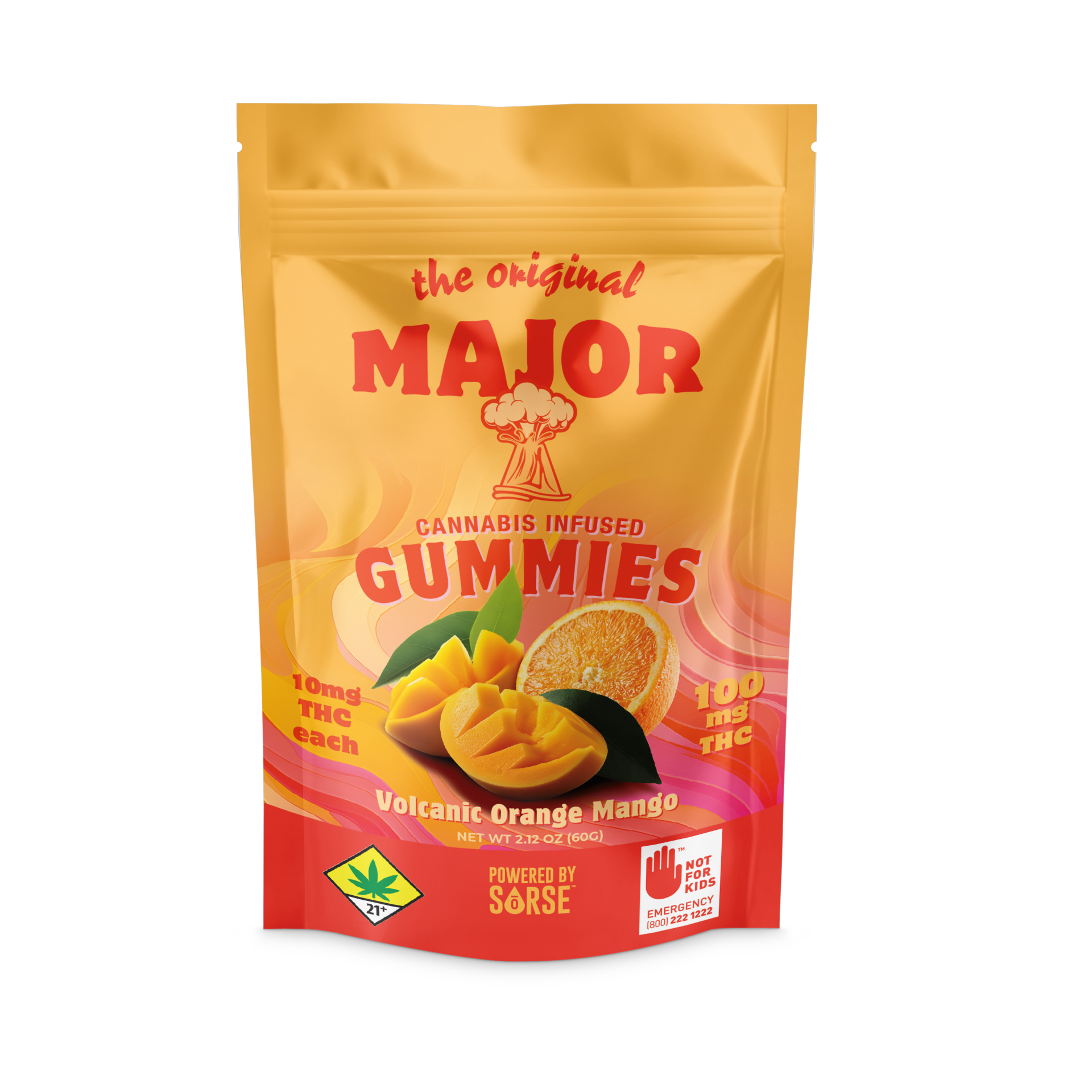 Photograph of product: Major | Orange Mango Gummies | DOH | 10pk | 100mg TH-oui