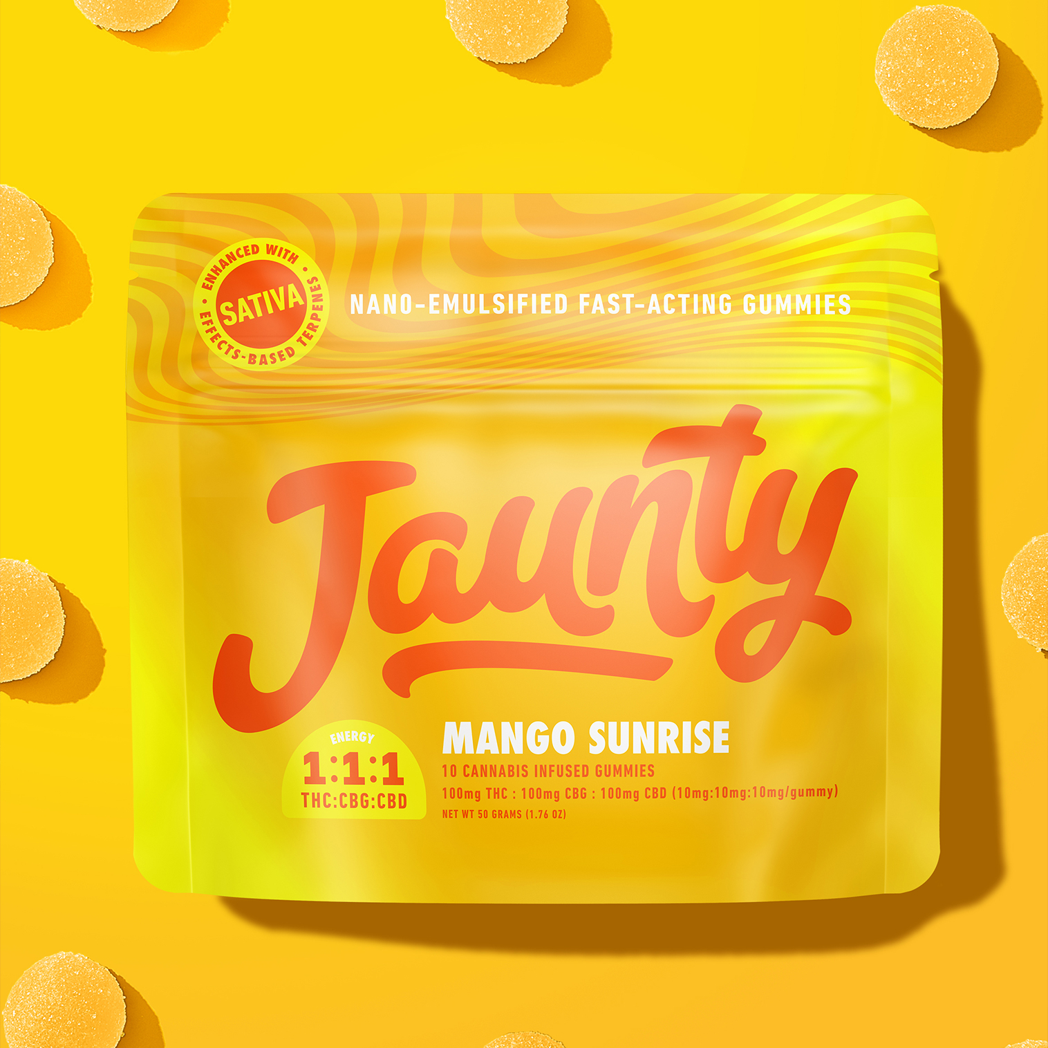 Photograph of product: Mango Sunrise 1:1:1  | 100mg 10pk Gummies