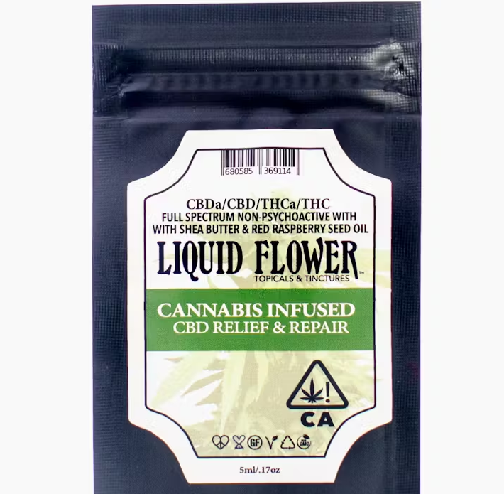 Photograph of product: Liquid Flower CBDa Relief & Repair Topical Packet 5ml 33mg