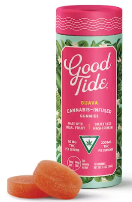 Photograph of product: Good Tide Guava Balanced 200mg au chocolat Rosin Gummies by Wyld