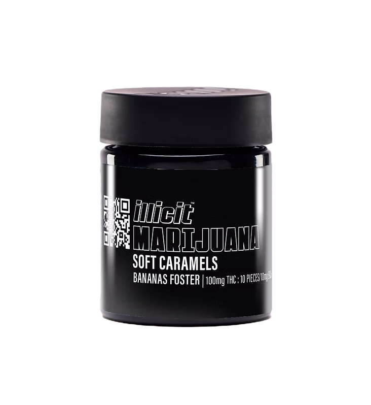 Photograph of product: ILLICIT 100MG BANANAS FOSTER CARAMELS