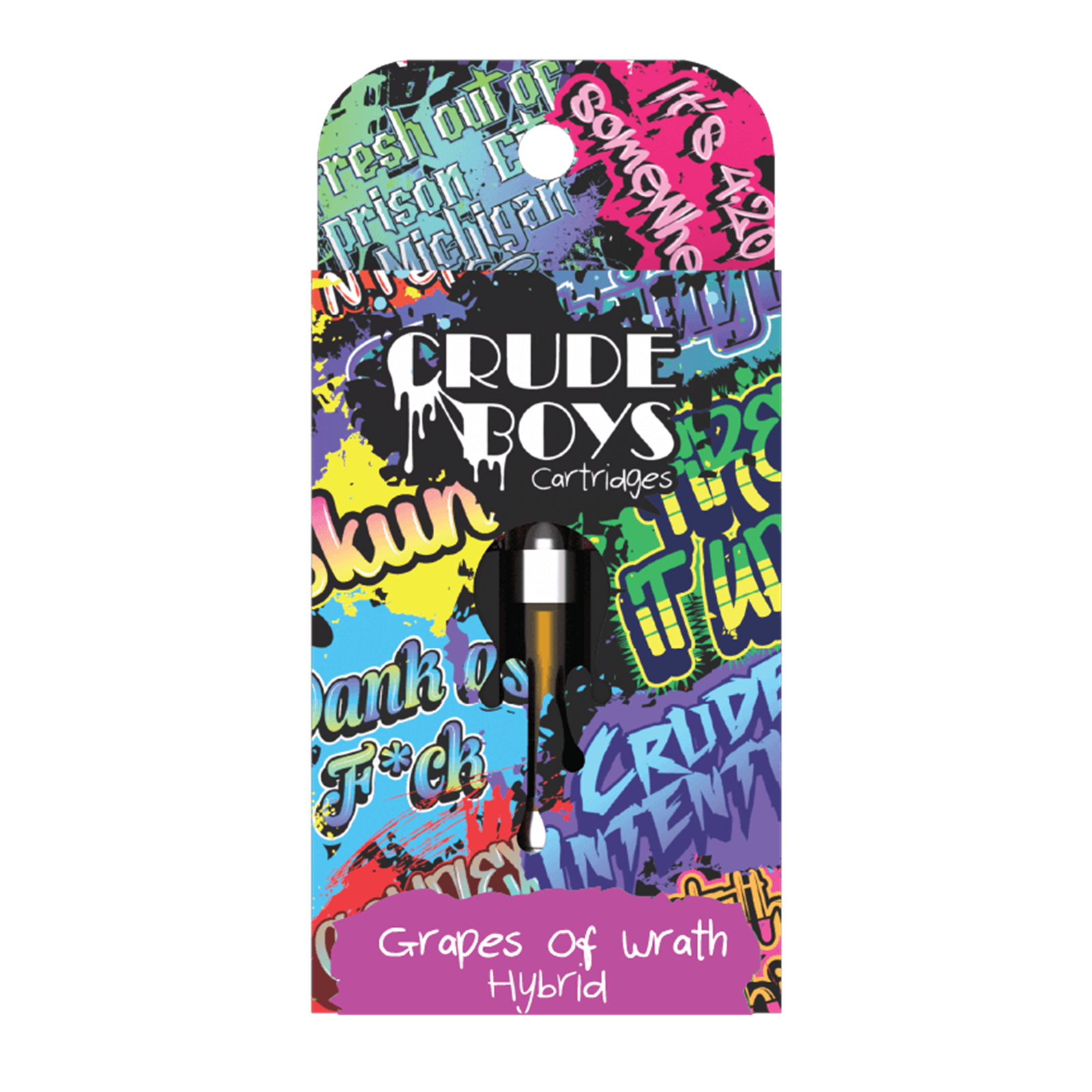 Photograph of product: Crude Boys | Grapes of Wrath | Hybrid | 1G 510 Vape Cartridge | REC