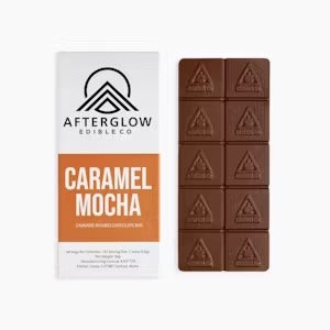 Photograph of product: AFTERGLOW - Caramel Mocha Chocolate Bar - 100mg