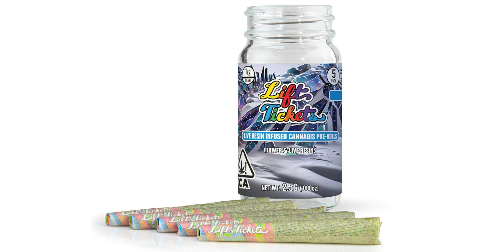 Photograph of product: LIFT TICKETS INFUSED PREROLL - GALACTIC JACK 2.5G (5CT) - 2.5 G - 5 PACK