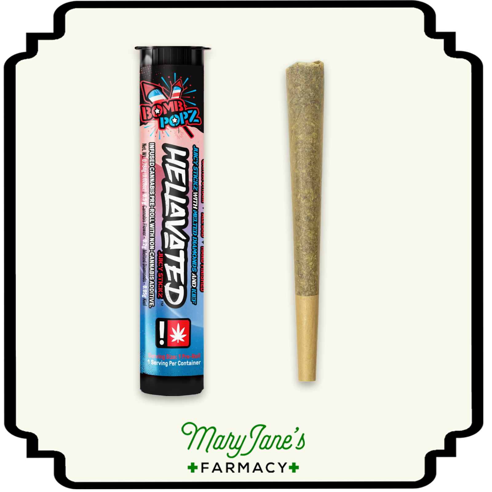Photograph of product: Bomb Pop Juicy Stickz Infused Flavored Pre-roll | .75g