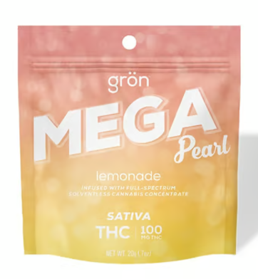 Photograph of product: Grn | Lemonade | Mega Pearl | 100mg