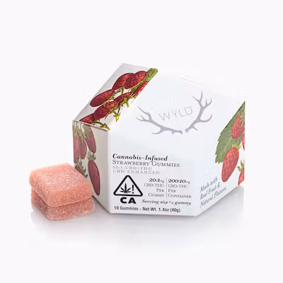 Photograph of product: Strawberry 20:1 CBD:TH-oui [H] | 10PK Gummy | Wyld