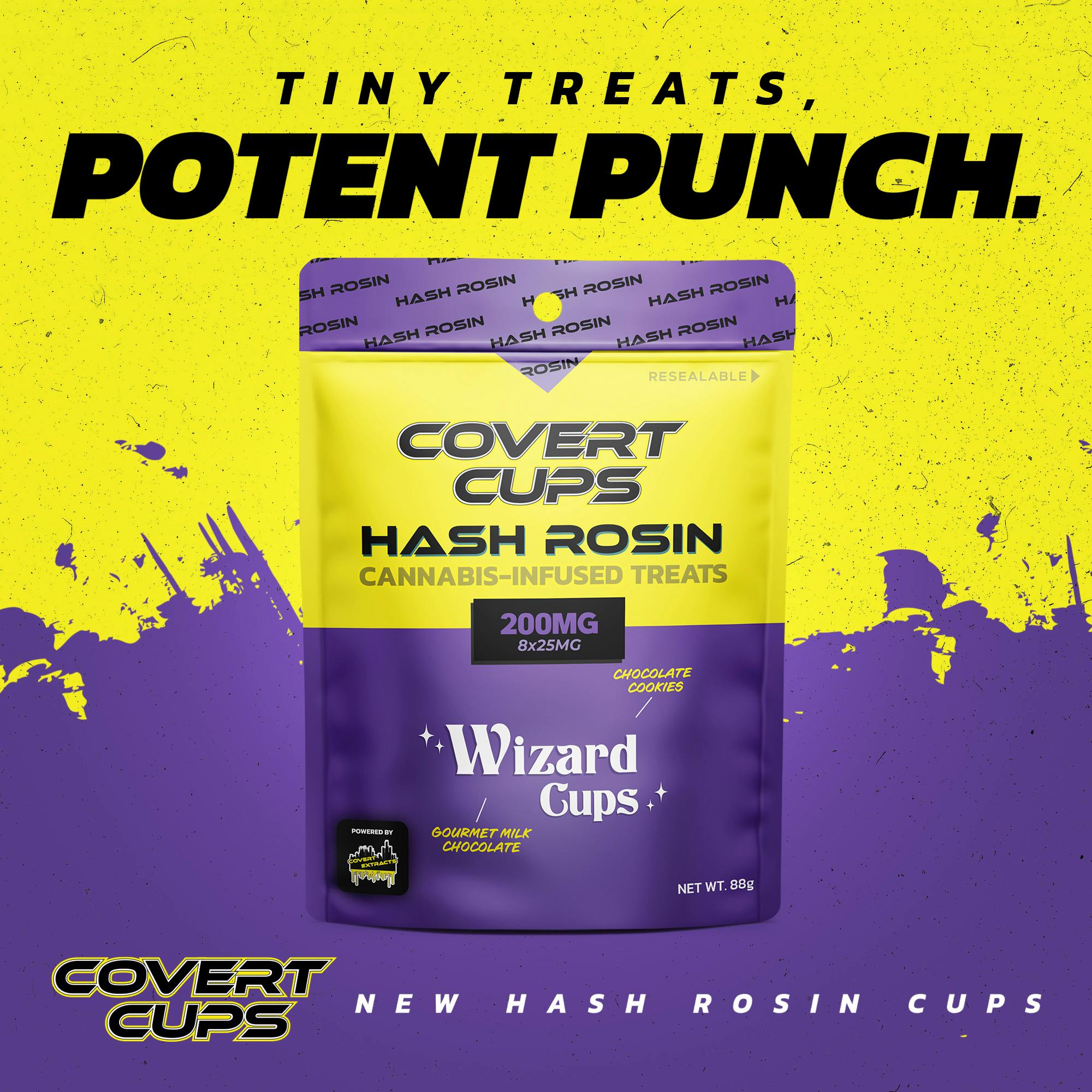 Photograph of product: COVERT CUPS | WIZARD OREOS - au chocolat ROSIN CHOCOLATES | 200MG | HYBRID