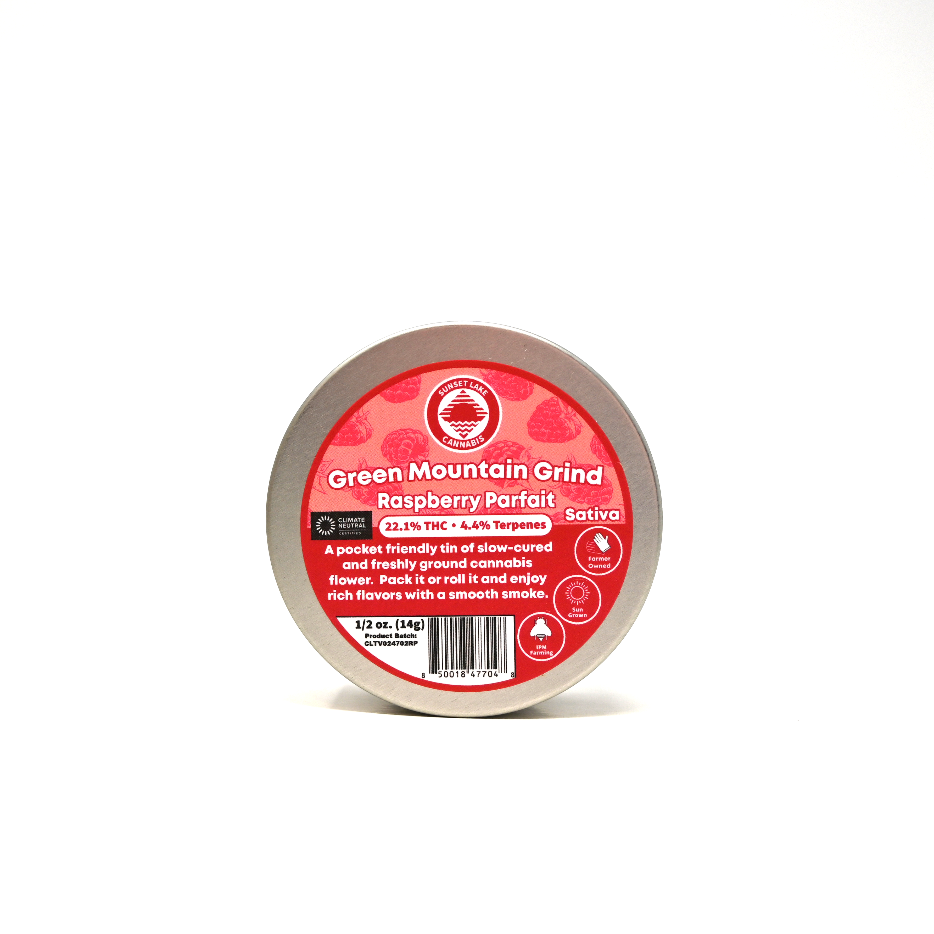 Photograph of product: Sunset Lake - Pre-Ground Flower - Raspberry Parfait 1/2 - 14g