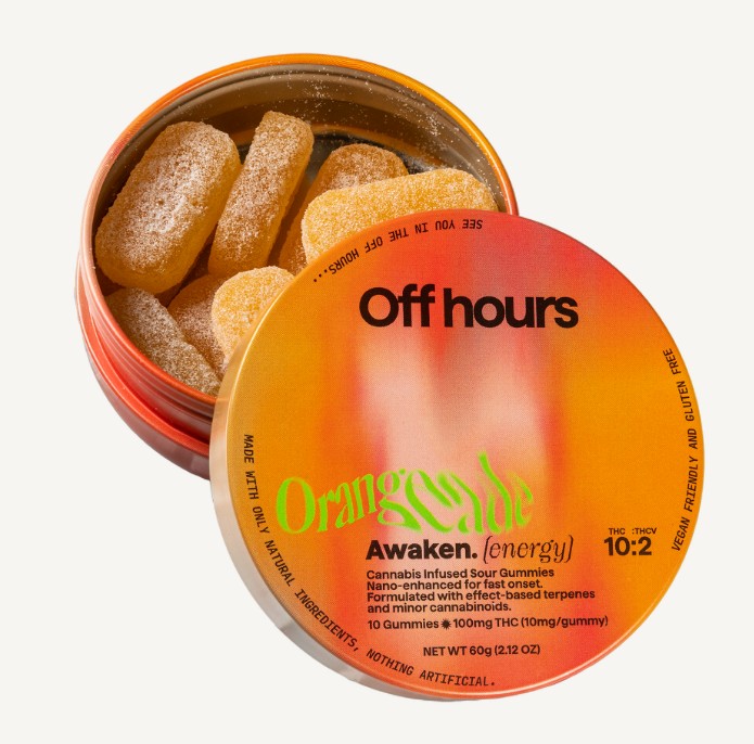 Photograph of product: Off Hours | Awaken | Orangeade | 10pk | Gummies | 100mg