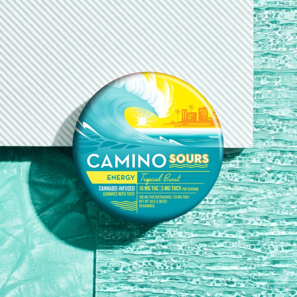 Photograph of product: Kiva | Camino Sours Tropical Burst TH-ouiv:TH-oui 2:1 | 100mg
