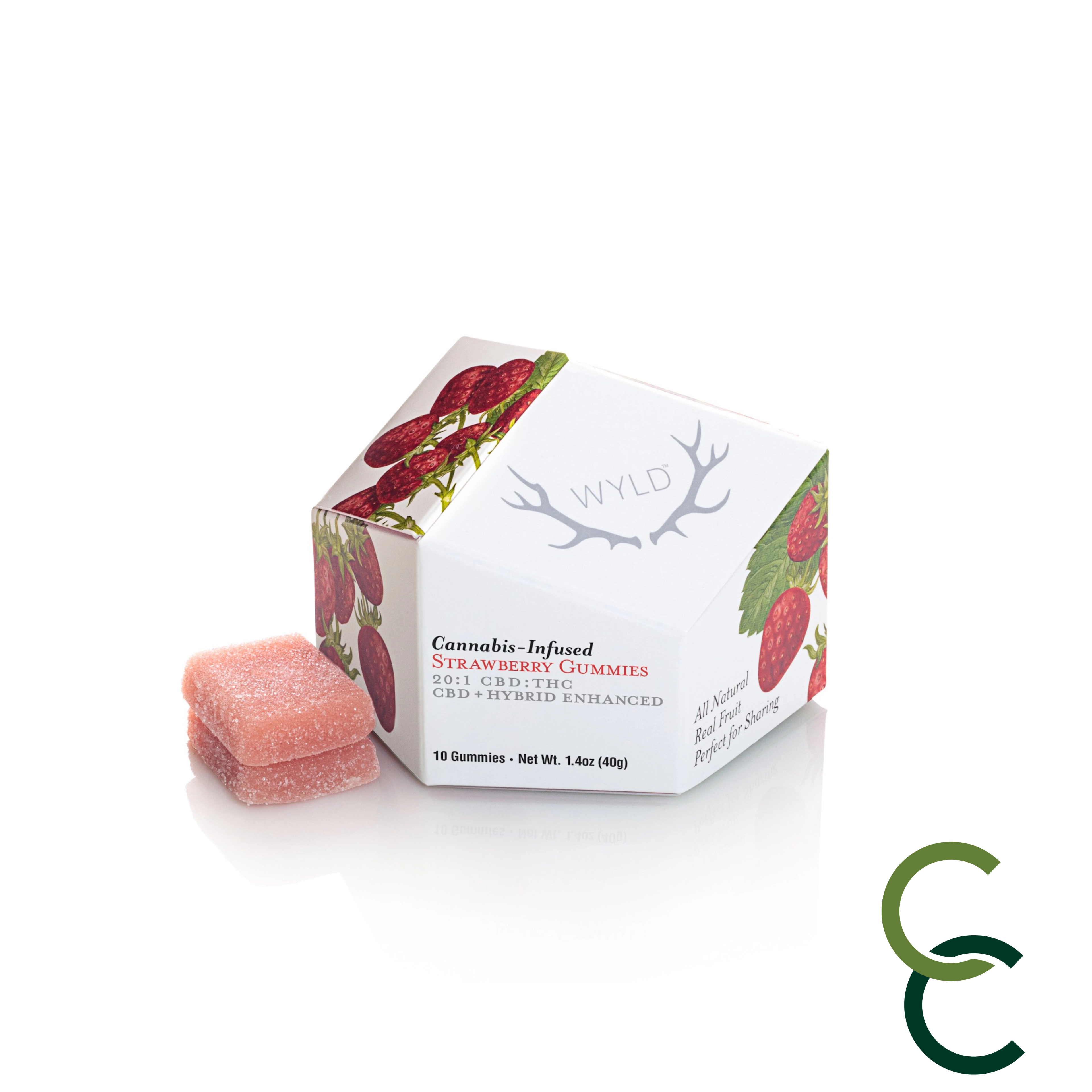 Photograph of product: Strawberry Gummies - Hybrid - 20:1 (CBD:TH-oui)