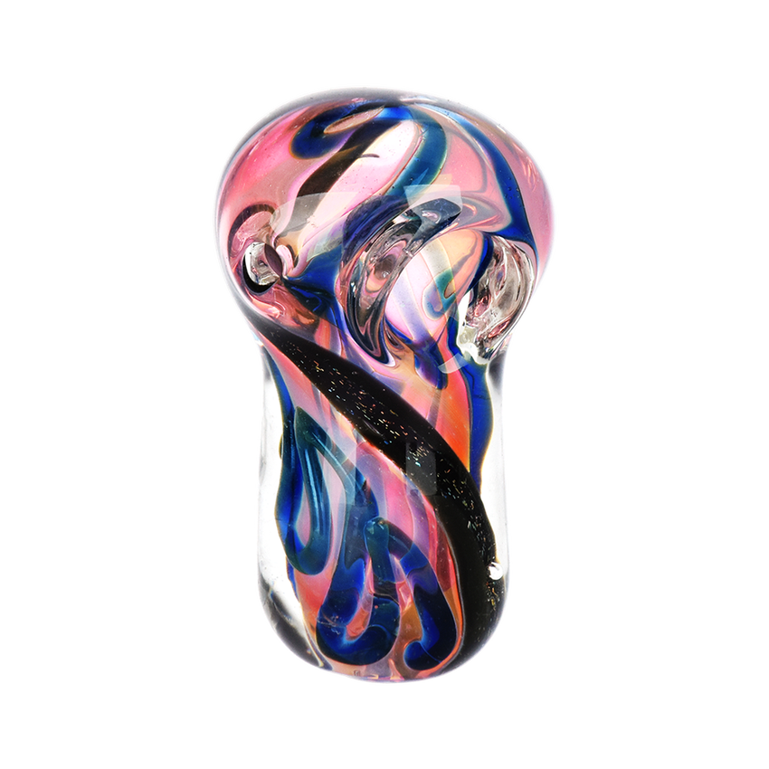 Photograph of product: Inside Out Dichro Swirl Thick Glass Spoon Pipe - 3" - Assorted Colors