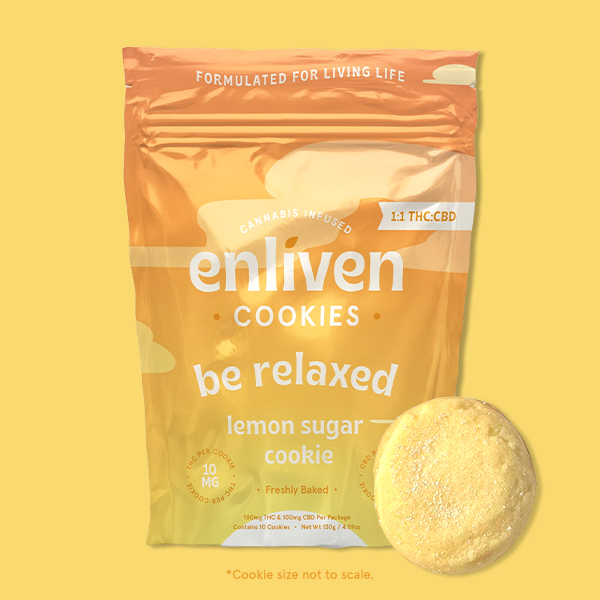 Photograph of product: Enliven Lemon Sugar 1:1 TH-oui:CBD 10 pack