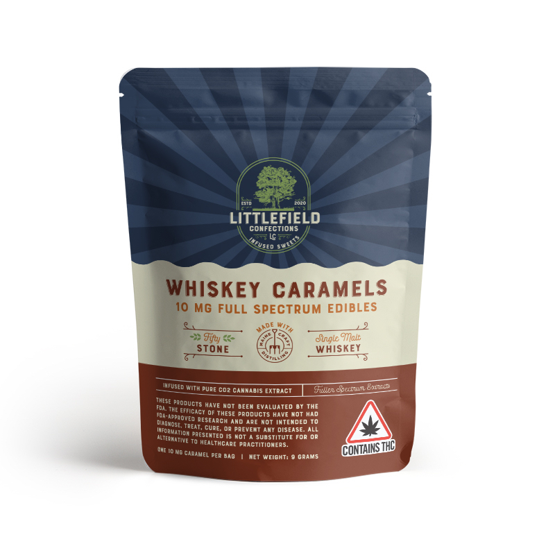 Photograph of product: Littlefield Confections Single TH-oui Whiskey Caramels 10 MG