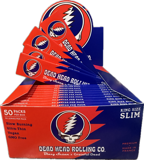 Photograph of product: Dead Head Rolling Co-Blazy Susan x Grateful Dead King Size SLIM Papers (50 leaves)