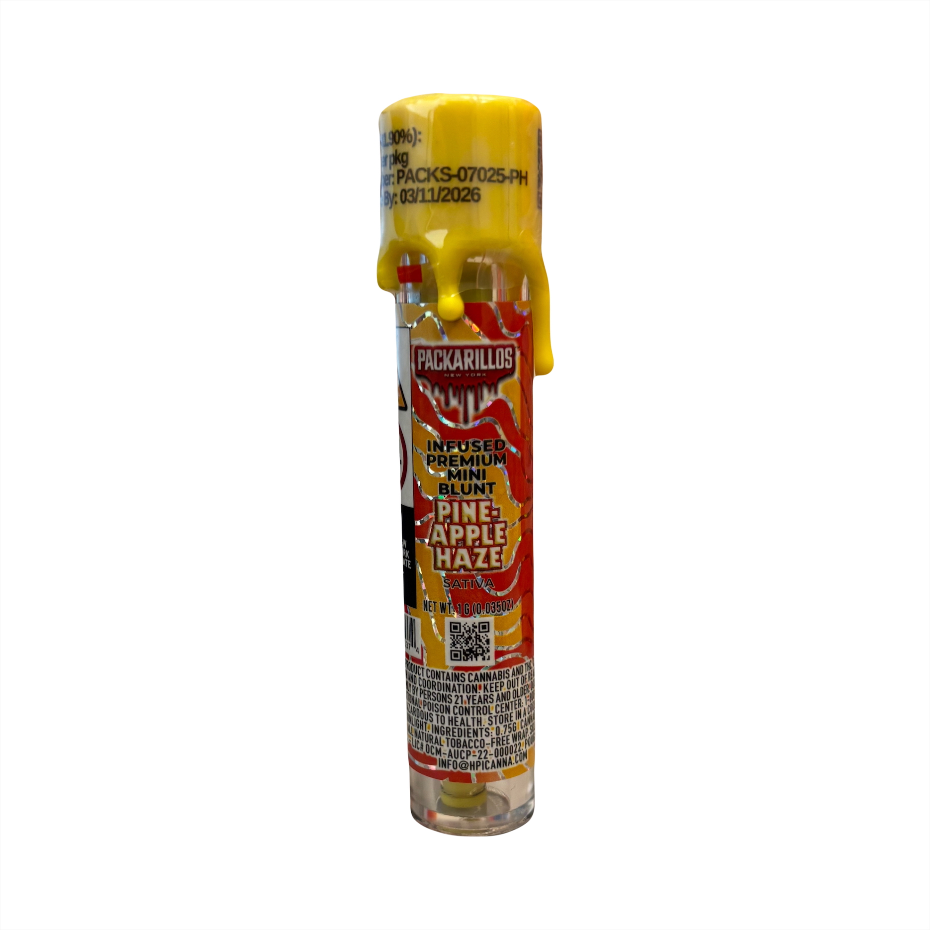 Photograph of product: Packs - Pineapple Haze - Packarillo - 1g Infused Blunt